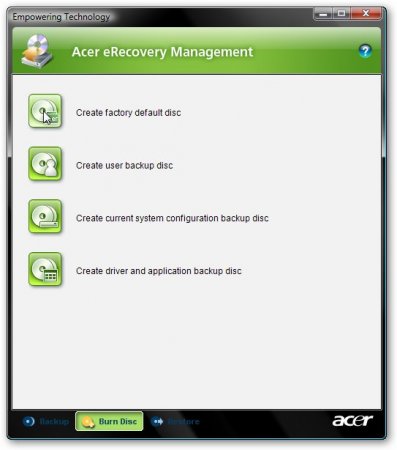Acer eRecovery. Полное описание
