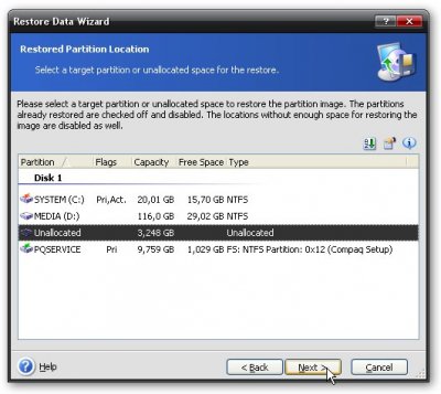 Acer eRecovery. ������ ��������