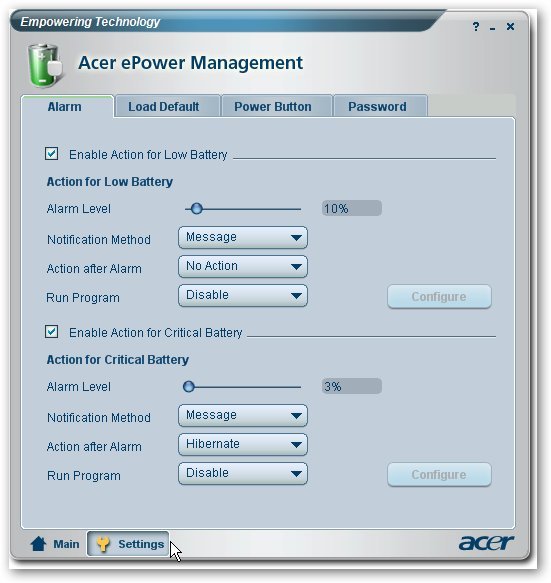 Acer Empowering Technology Framework Win 10